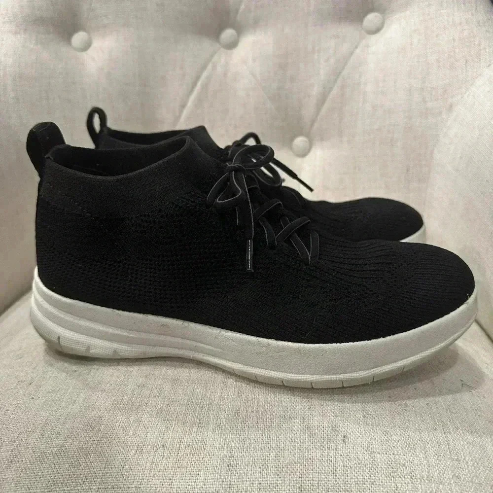 Fitflop Uberknit High Top Sneaker Slip On Shoes Comfort Cushion Women’s 7 Black